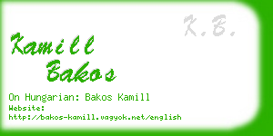 kamill bakos business card
